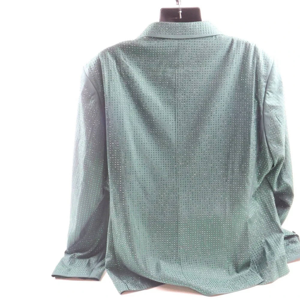 Green Rhinestone Embellished Ferrucci Suit Set ST-30 Hunter  50/44 NWT